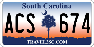 SC license plate ACS674