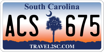 SC license plate ACS675