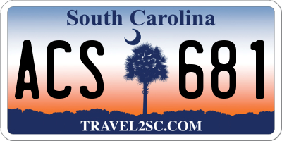 SC license plate ACS681