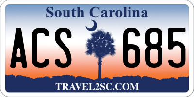 SC license plate ACS685