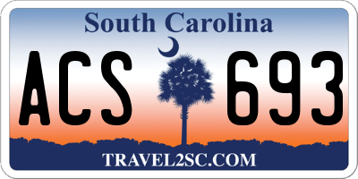 SC license plate ACS693
