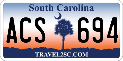 SC license plate ACS694