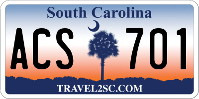 SC license plate ACS701