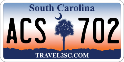 SC license plate ACS702