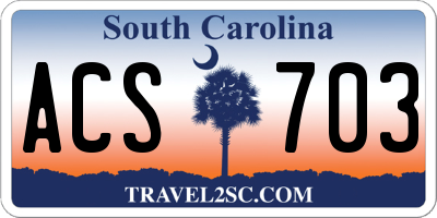 SC license plate ACS703