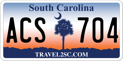 SC license plate ACS704