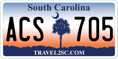 SC license plate ACS705