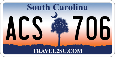 SC license plate ACS706