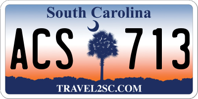 SC license plate ACS713