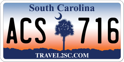 SC license plate ACS716