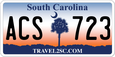 SC license plate ACS723