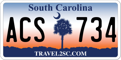 SC license plate ACS734