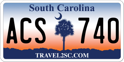 SC license plate ACS740
