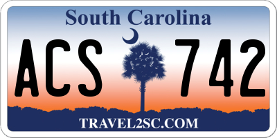 SC license plate ACS742