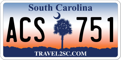 SC license plate ACS751