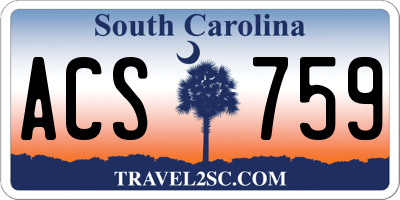 SC license plate ACS759