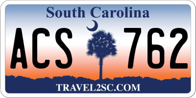 SC license plate ACS762