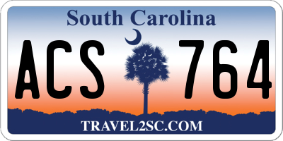 SC license plate ACS764