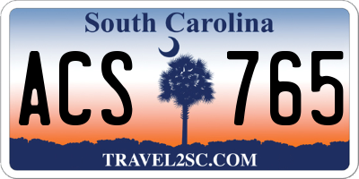 SC license plate ACS765