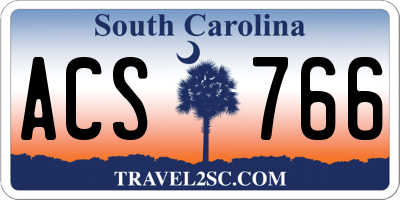 SC license plate ACS766