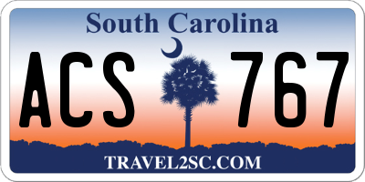 SC license plate ACS767