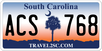 SC license plate ACS768