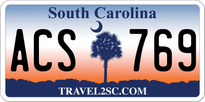 SC license plate ACS769
