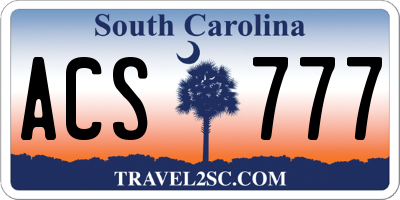 SC license plate ACS777