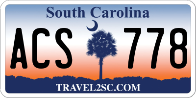 SC license plate ACS778