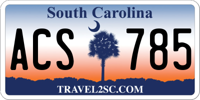 SC license plate ACS785