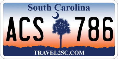 SC license plate ACS786