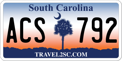 SC license plate ACS792