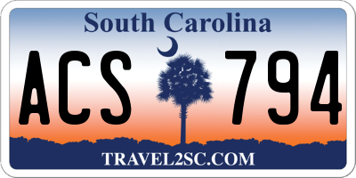 SC license plate ACS794