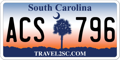 SC license plate ACS796