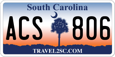 SC license plate ACS806