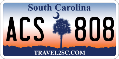 SC license plate ACS808