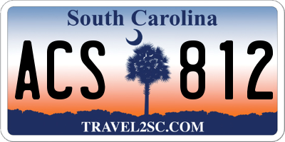 SC license plate ACS812