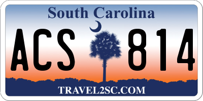 SC license plate ACS814