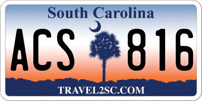 SC license plate ACS816