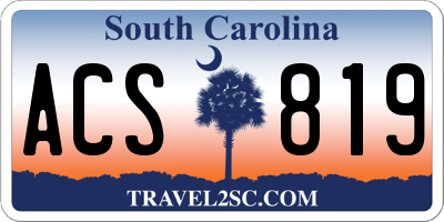 SC license plate ACS819