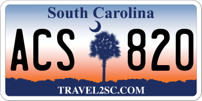 SC license plate ACS820