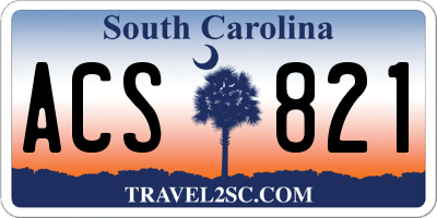 SC license plate ACS821