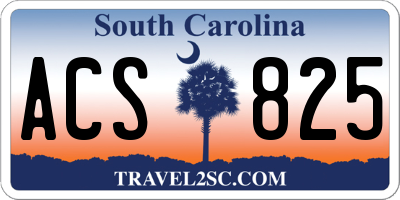 SC license plate ACS825