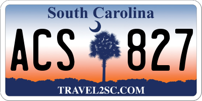 SC license plate ACS827