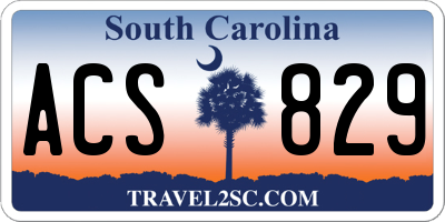 SC license plate ACS829