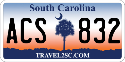 SC license plate ACS832