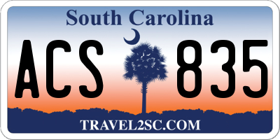 SC license plate ACS835