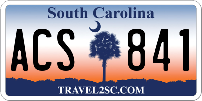 SC license plate ACS841