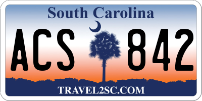 SC license plate ACS842