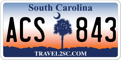 SC license plate ACS843
